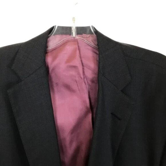 Mens Size 47 REGULAR 47R Holland Sherry Blue Pure Wool Two-Button Blazer Jacket - Picture 2 of 5